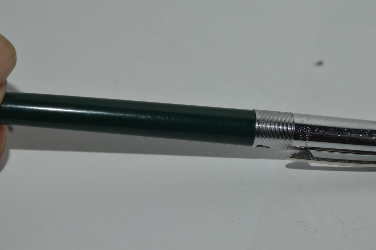 UNIPECO Ballpoint Pen Dark Green Square Clicker Light Used Circa 1960’s Tested