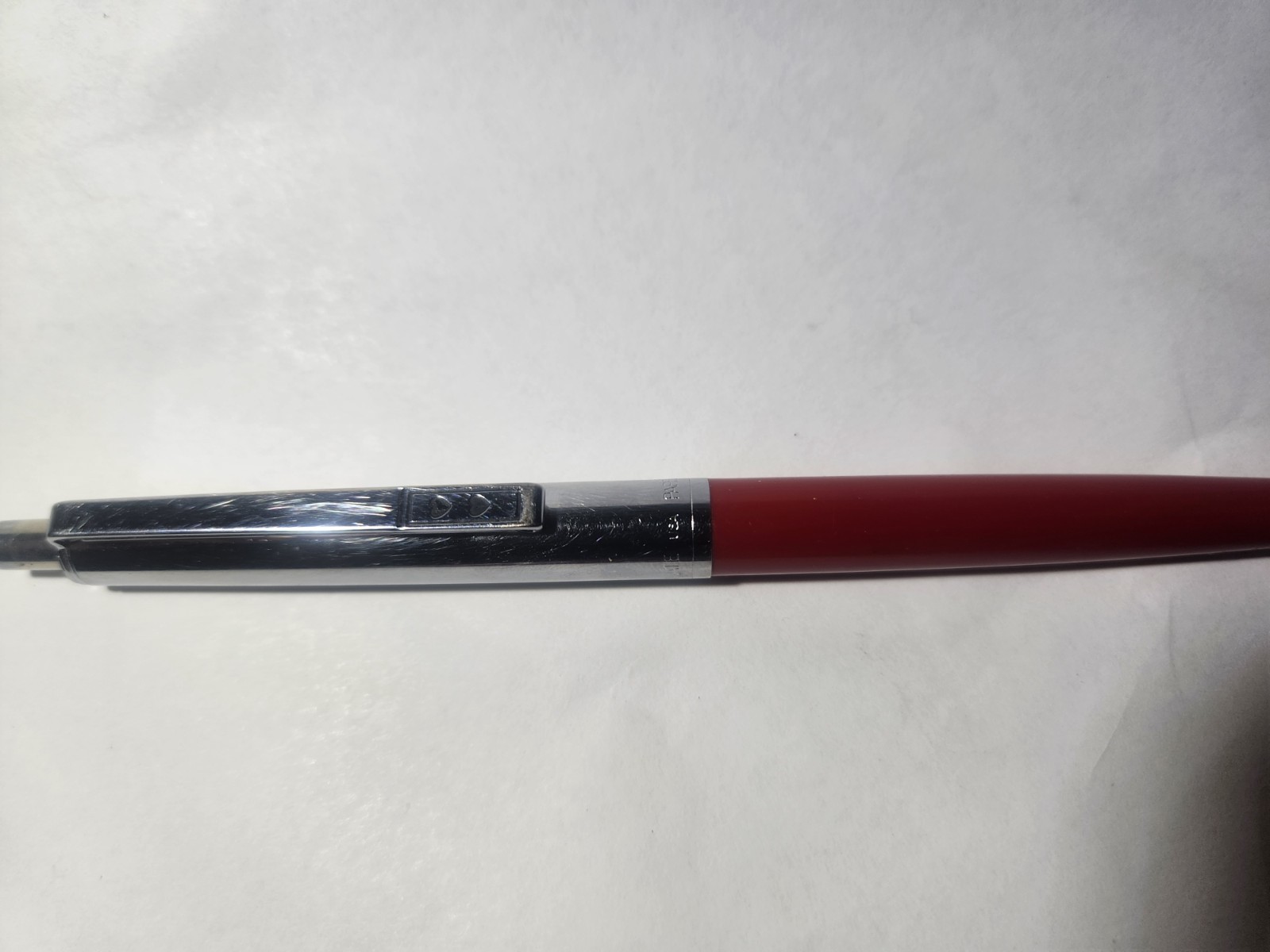 Vintage Paper Mate Double Heart Ballpoint Pen Red & Chrome
