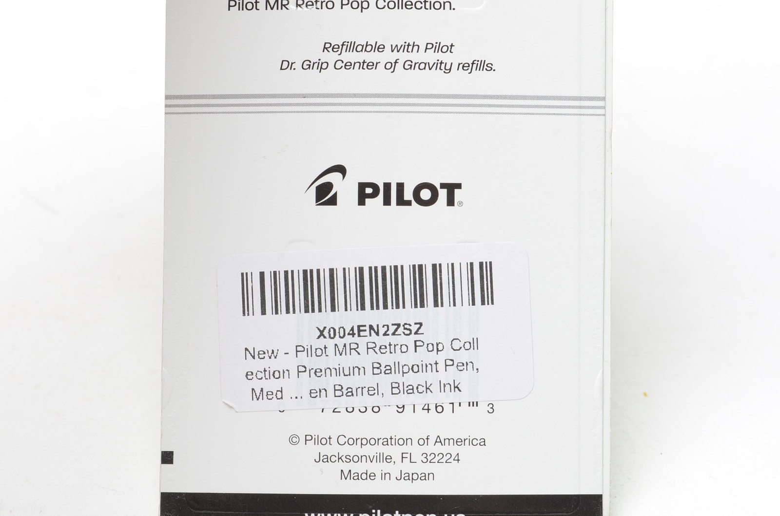 Pilot MR Retro Pop Ballpoint Pen Green Black Ink Medium 1.0mm New Sealed
