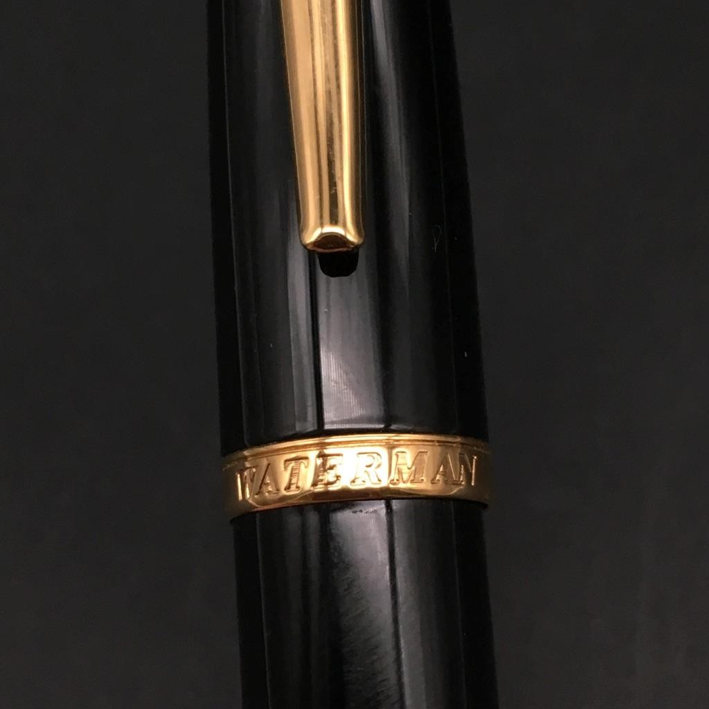 WATERMAN PARIS HEMISPHERE BALLPOINT PEN BLACK AND GOLD – BLUE INK (IN BOX) E4736