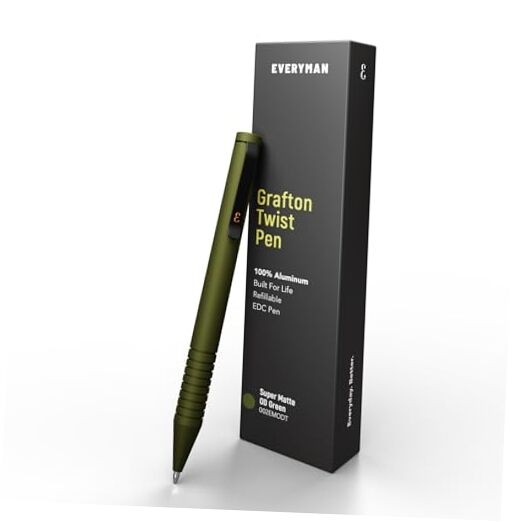 Super Matte Grafton Pen, Pocket-Size Writing Utensil, OD Green Mini Twist