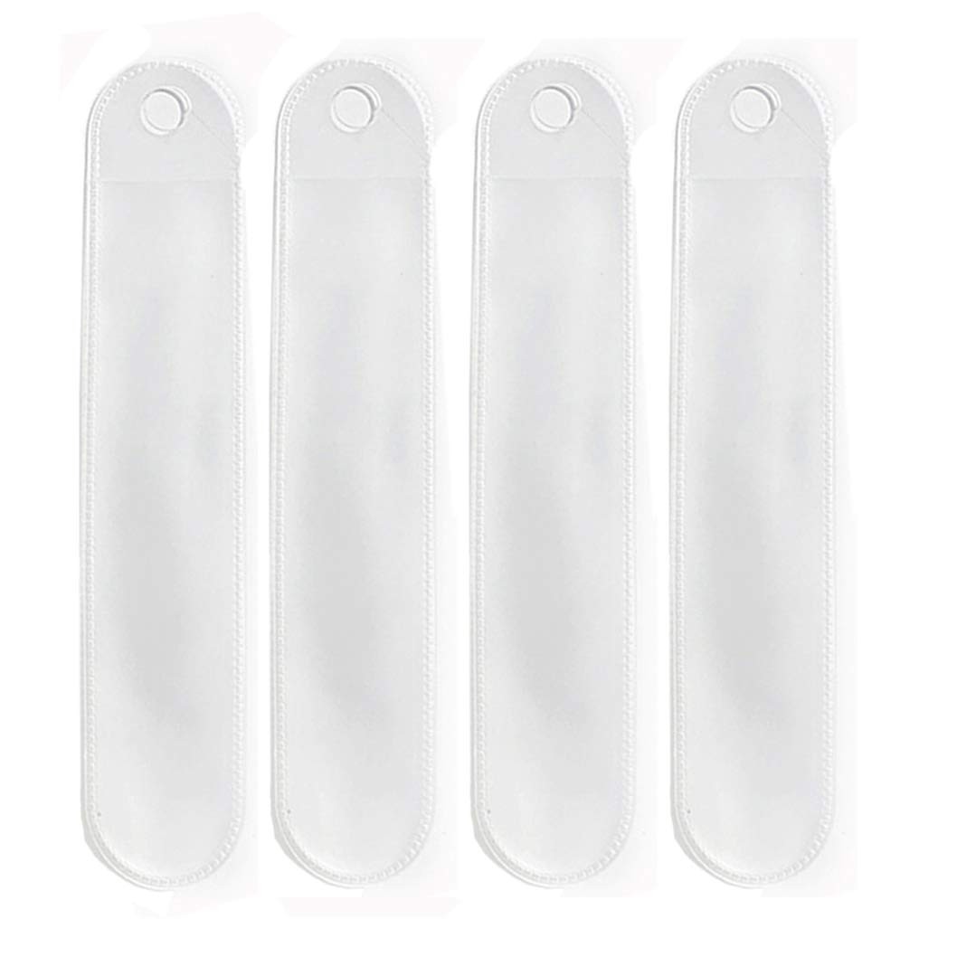 luzen 50Pcs Clear Plastic Pen Pouch Bag Single Pen Sleeve Case Holder Ballpoint