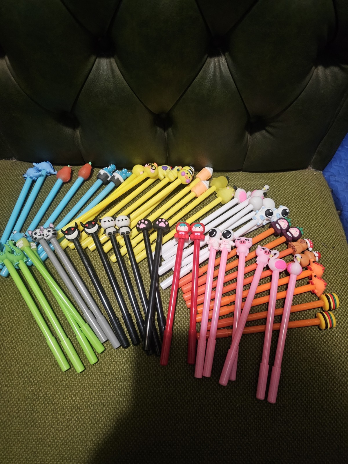 50 Pcs Cute Cartoon Pens for Kids, Random Novelty Kawaii Gel Black Ink Pens