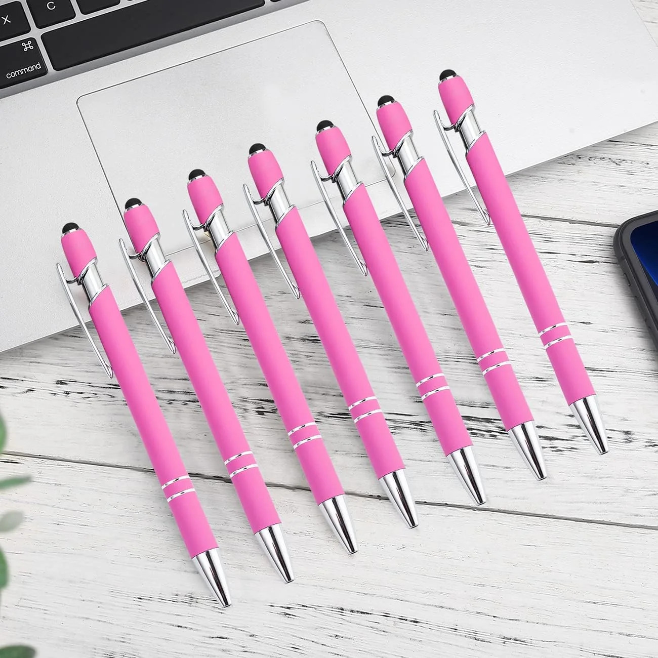 12 Pcs Pink Ballpoint Pens,Ballpoint Stylus Ball Point Black Ink Retractable …