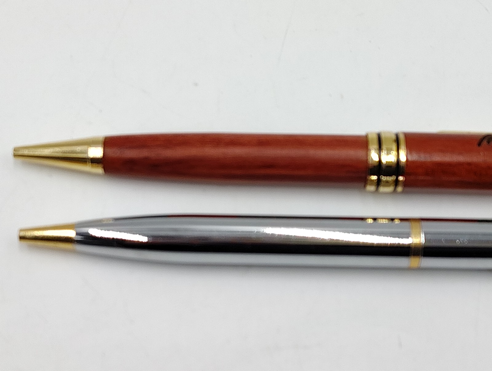 Vintage 1986 Maytag Wood & Chrome Pen Set Retirement Commemorative