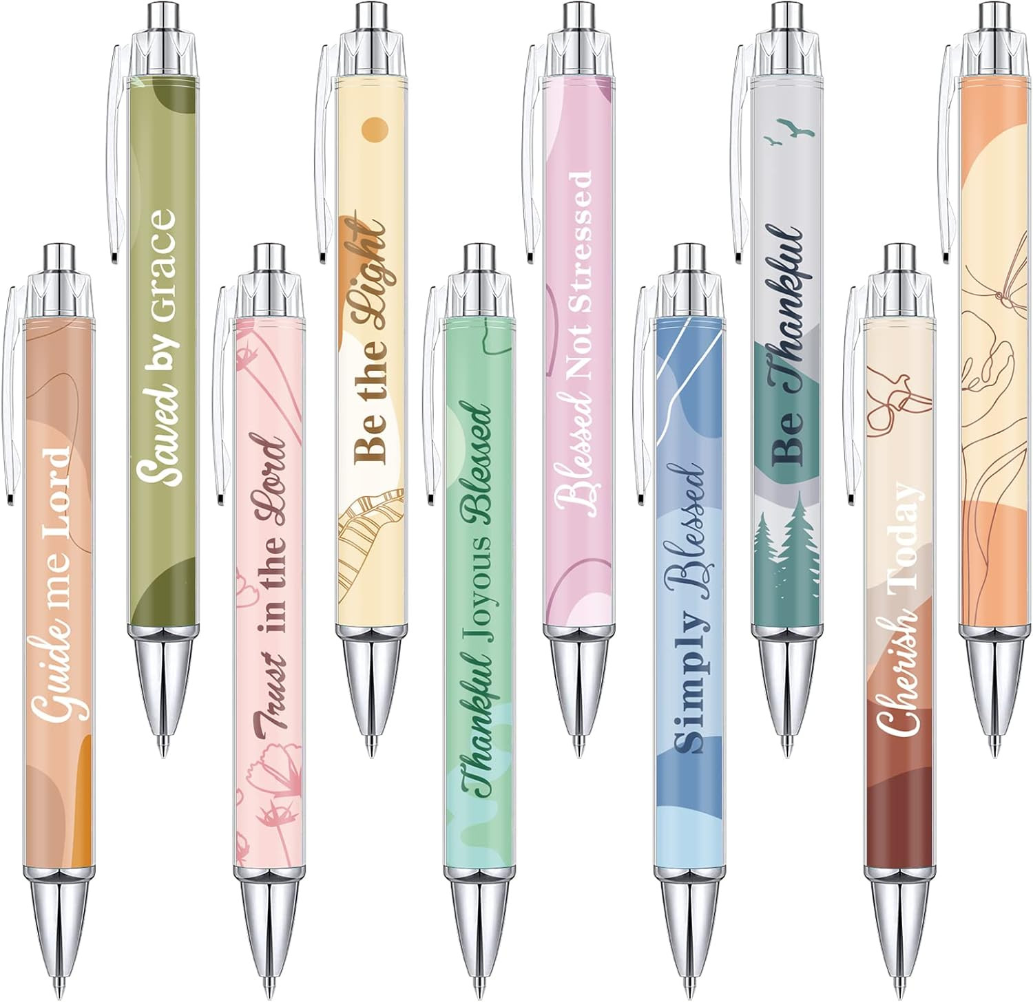10 Pcs Christian Pens for Women Religious Ink Pens Easter Gifts Inspirational Qu