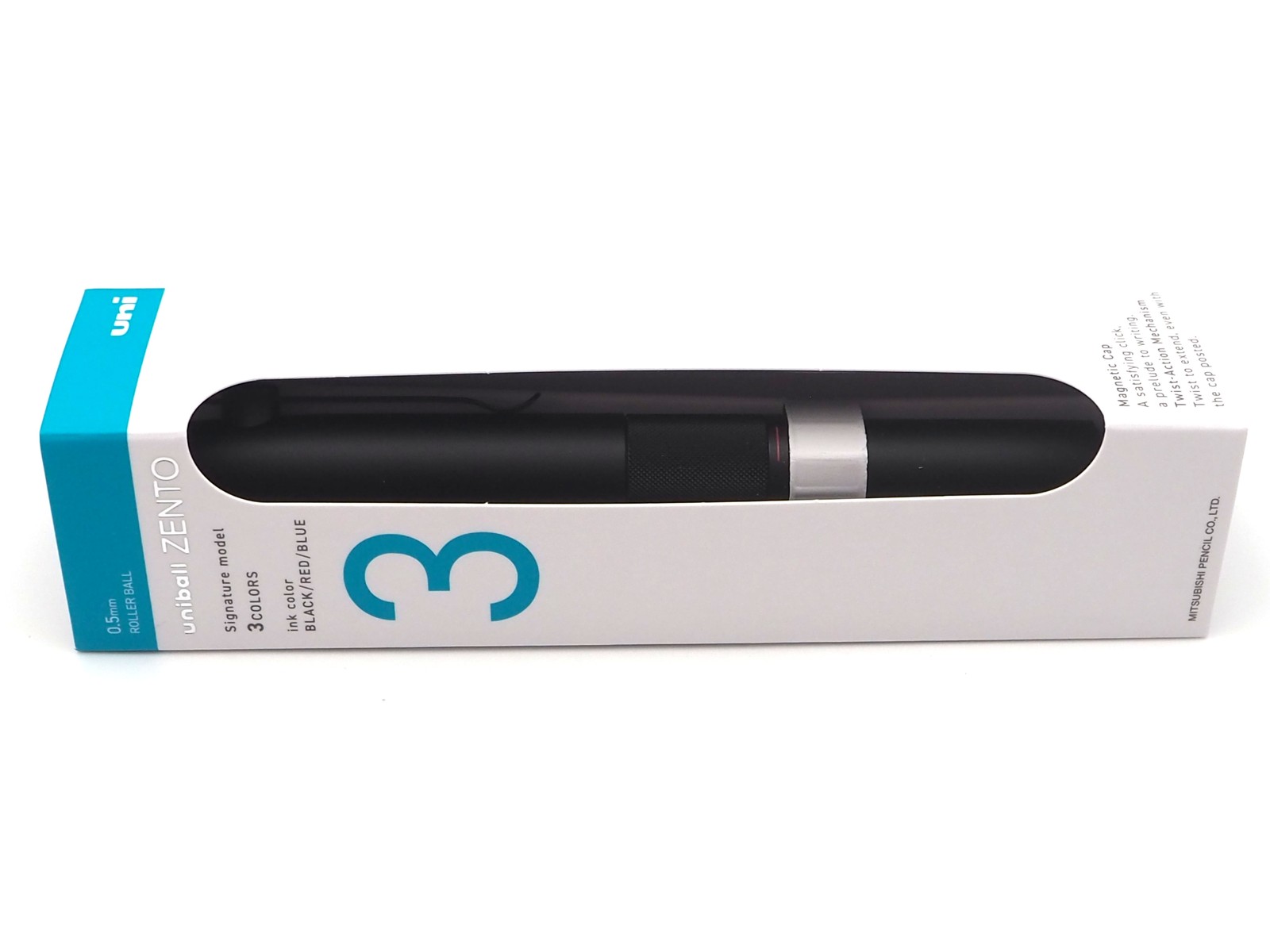 uni-ball ZENTO Signature 3-Color Ballpoint Pen 0.5mm Matte Black UBE3-ZHR-05