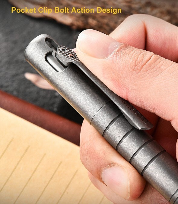 New Practical Titanium Alloy Pocket Ball Pen Signature EDC Pens w/ 5 G2 Refills