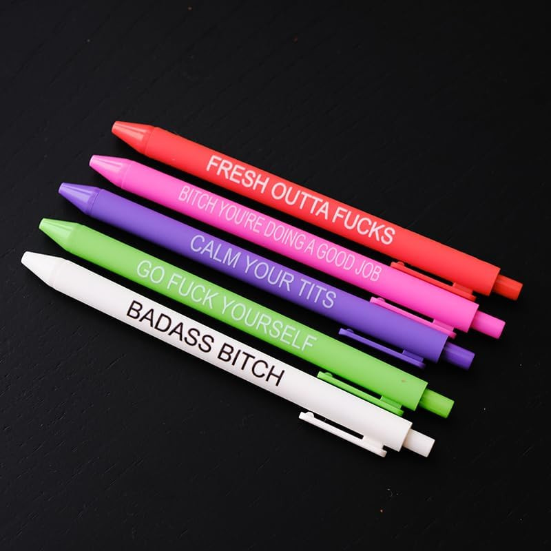 11Pcs Funny Pens Set for Adults Swear Word Daily Ballpoint Pen Premium Novelty