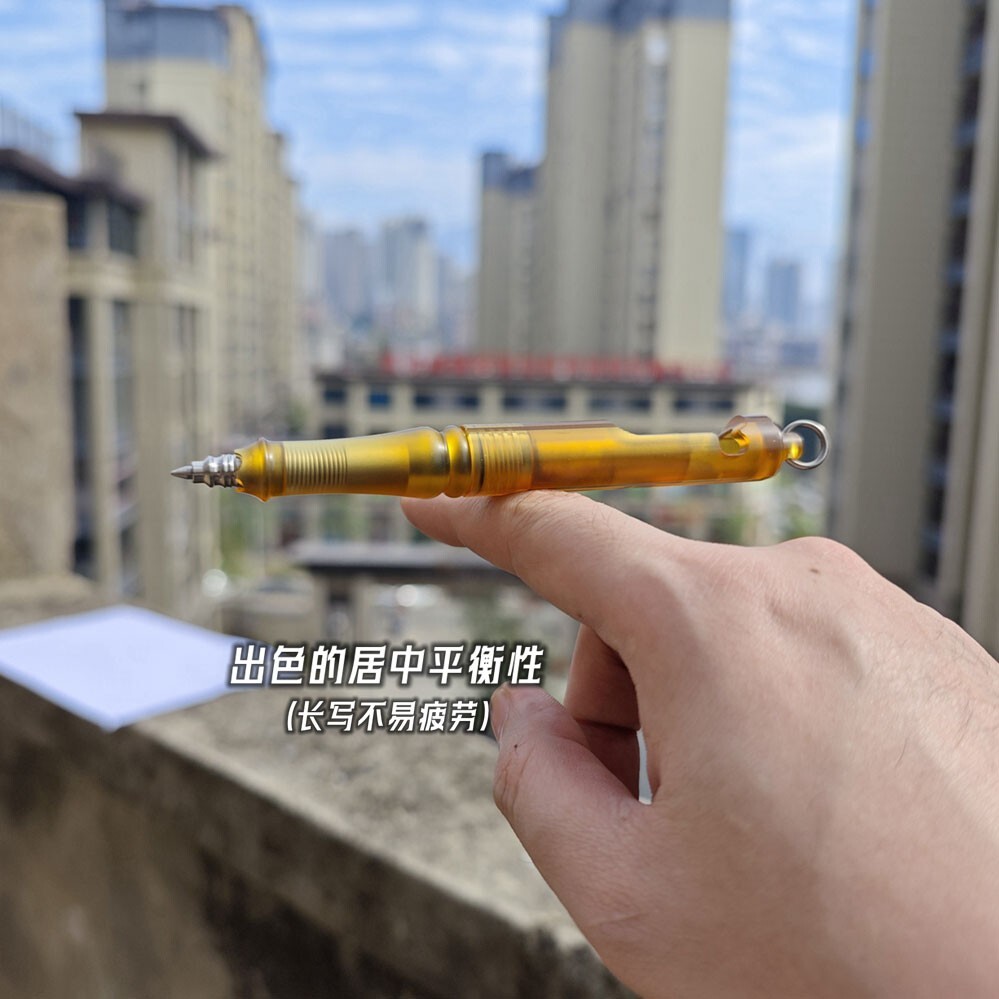 Ultem PEI+Titanium Keychain Ball Pen EDC Mechanical Pen Office Signature Pen 1pc
