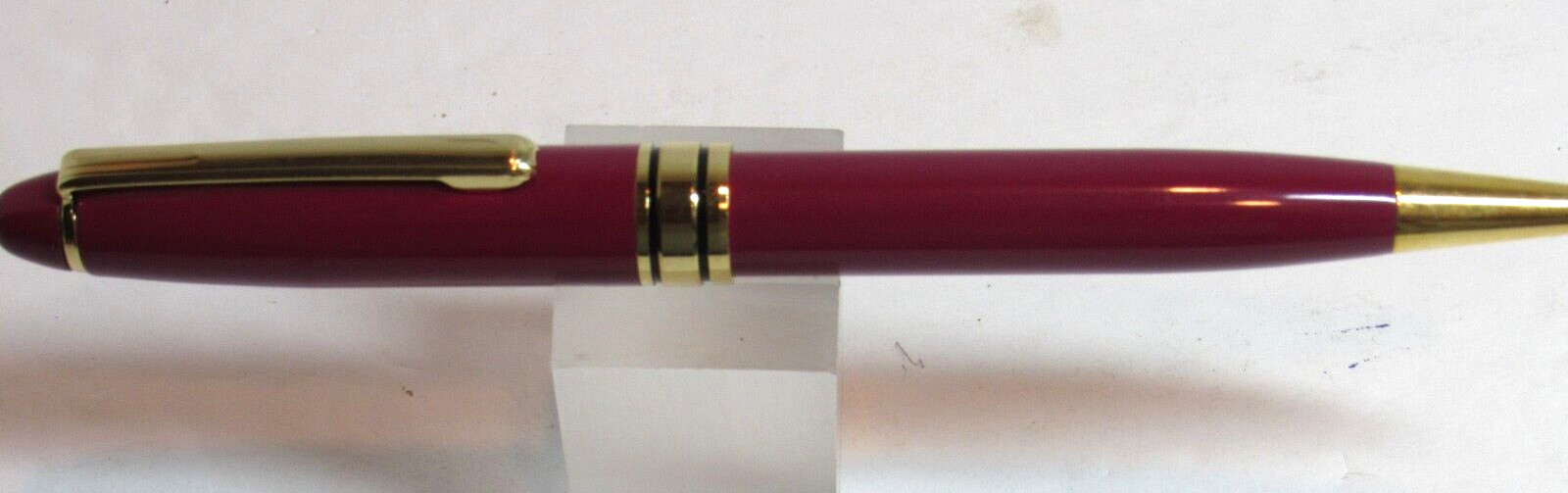 TERZETTI EXECUTIVE HEAVY METAL BRASS BALLPOINT PEN- RED+ VELVET POUCH-GREAT DEAL