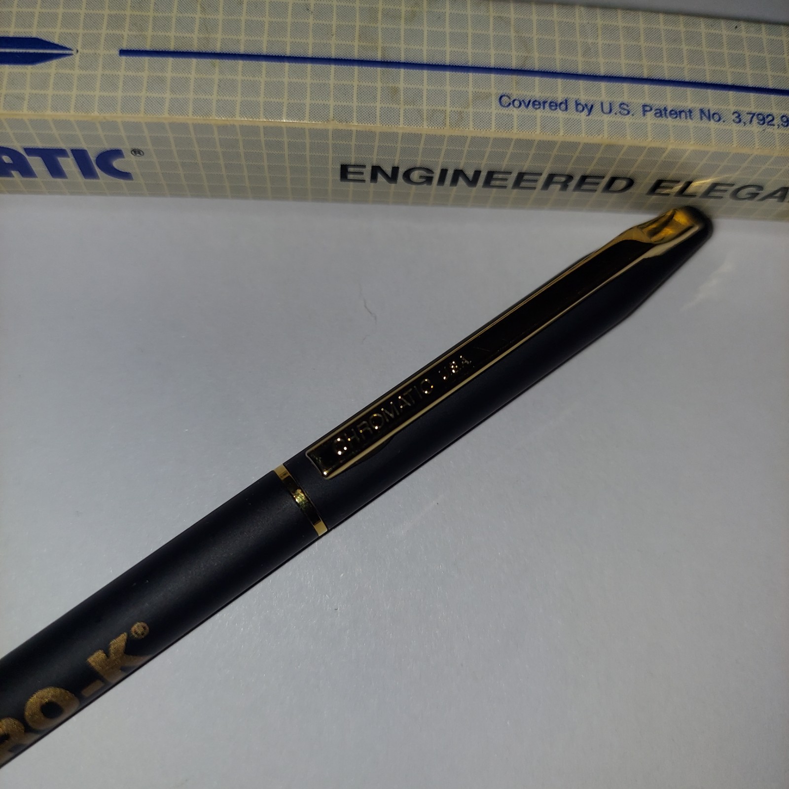 Vintage Chromatic Pen Black Gold Trim Pharmaceutical Advertising GUC Micro K 10