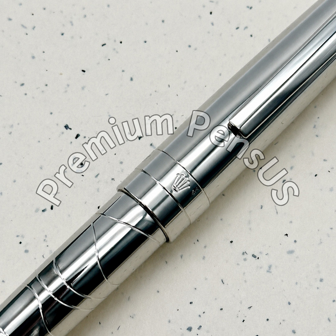 Hot Rolex Silver Scribe Pen Platinum Cut Limited Edition Rare Collector Gift