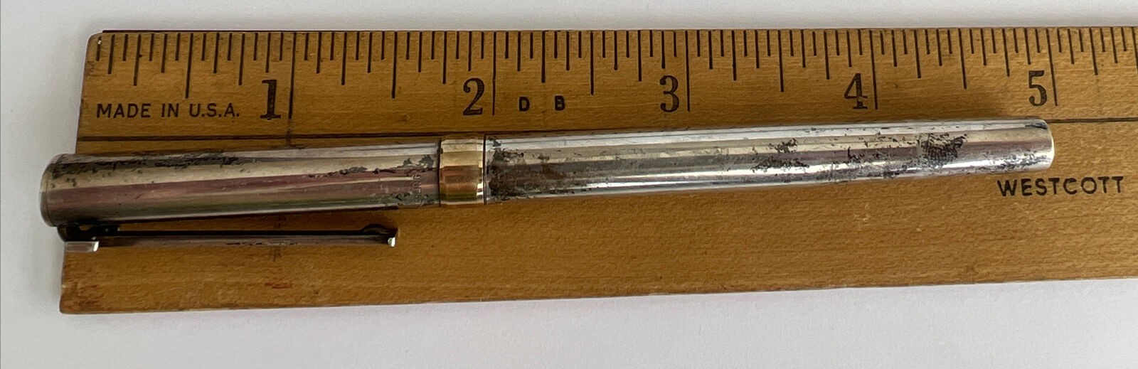 Vintage Tiffany & Co. «T» Clip 925 Sterling & 14K Gold Ink Pen Hallmarked (Z)