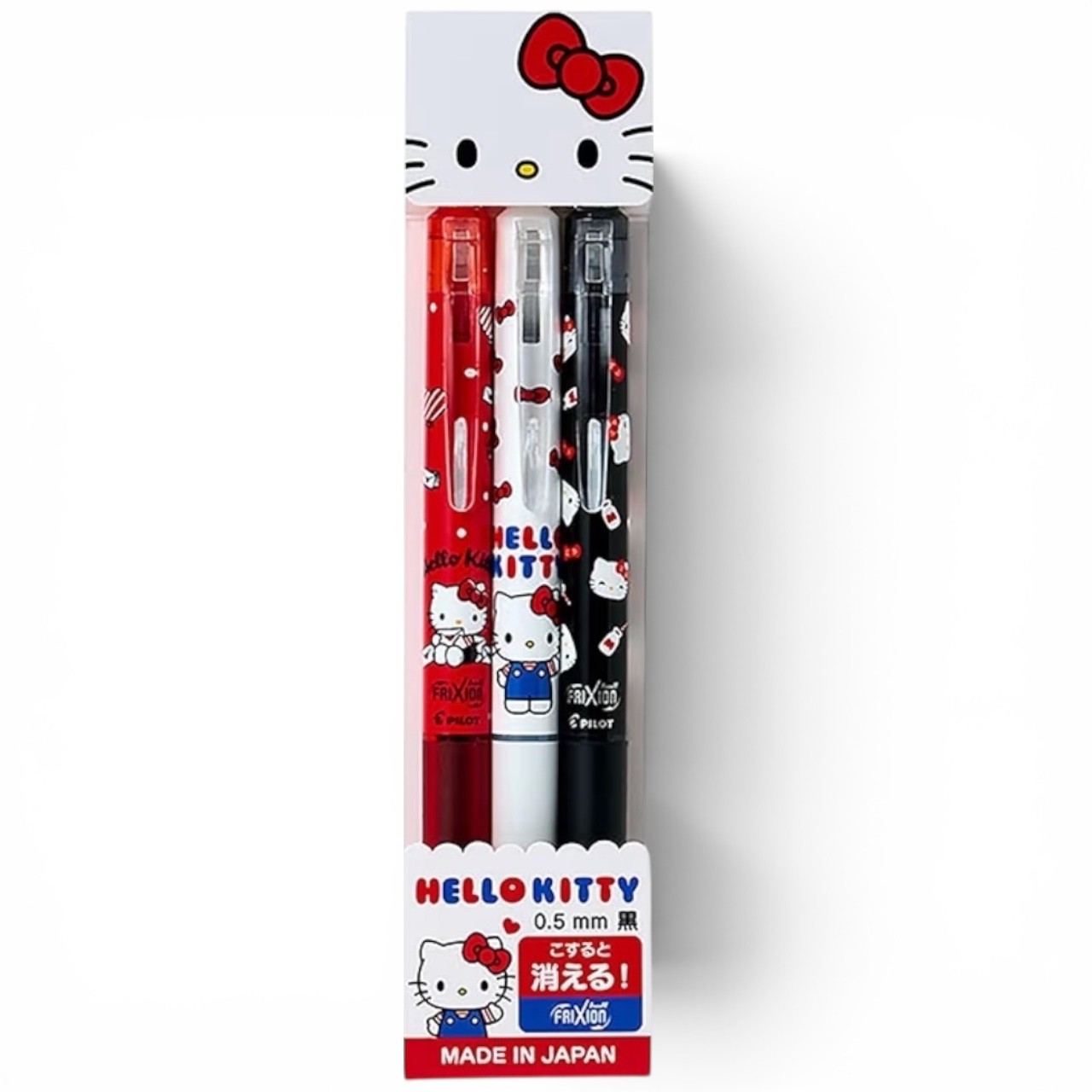Hello Kitty Pilot FriXion Erasable Gel Pens 3 Color Set 0.5mm Made in Japan