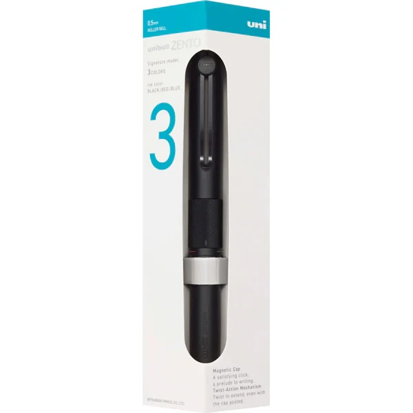 Uniball ZENTO Signature Model 3 Color Ballpoint Pen M-Black 0.5mm Japan NEW