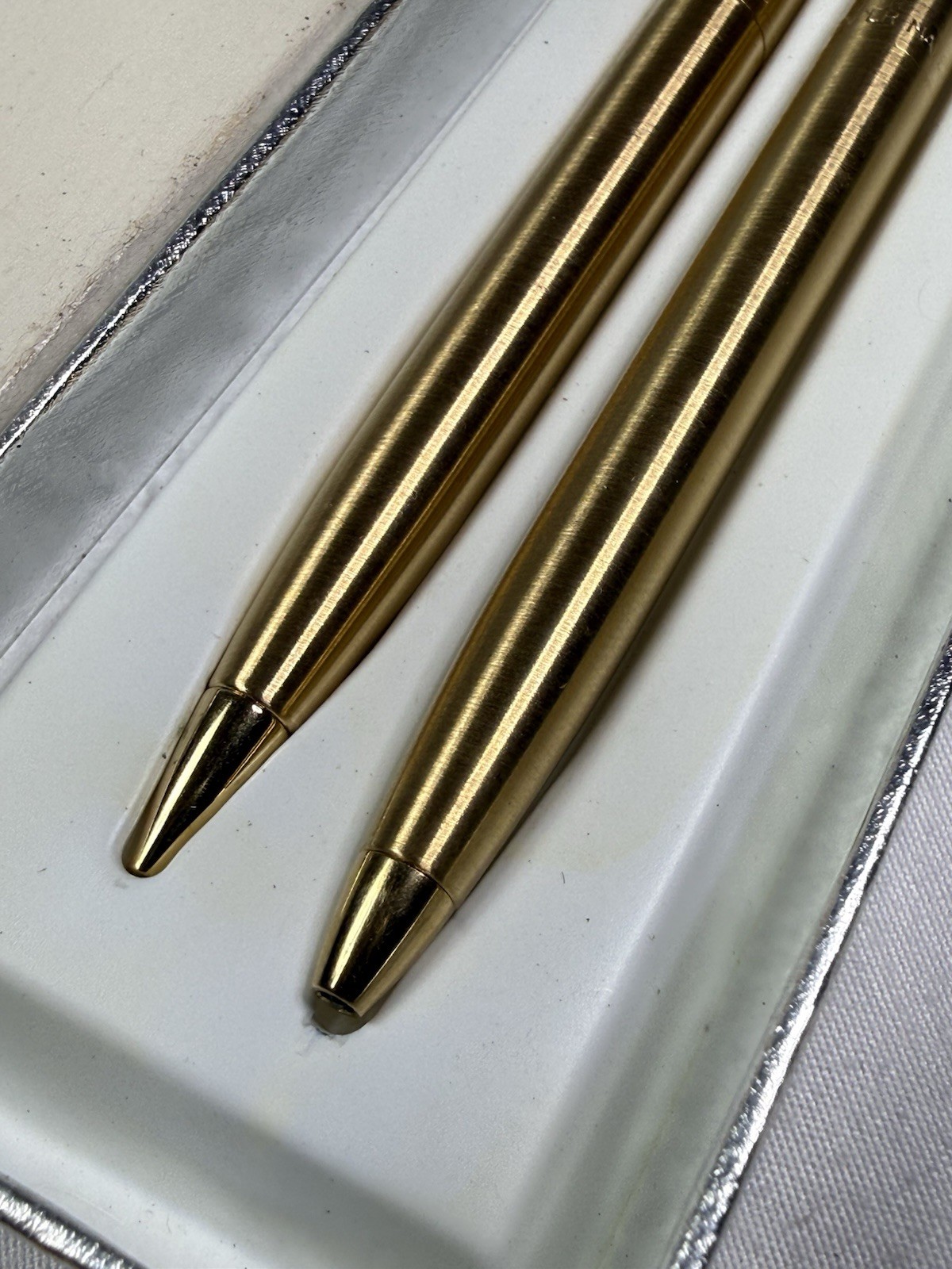 Vintage Paper Mate Double Heart Gold Tone Pen & Pencil Set New In Box
