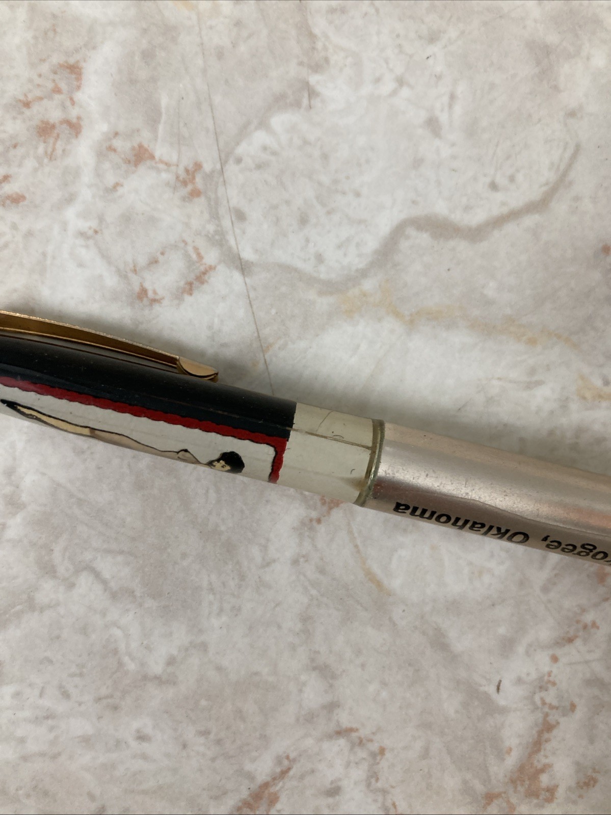 Vintage Carl Ratliff Muskogee Oklahoma Ball Point Dry Pen Lady Figure MU 2-9361