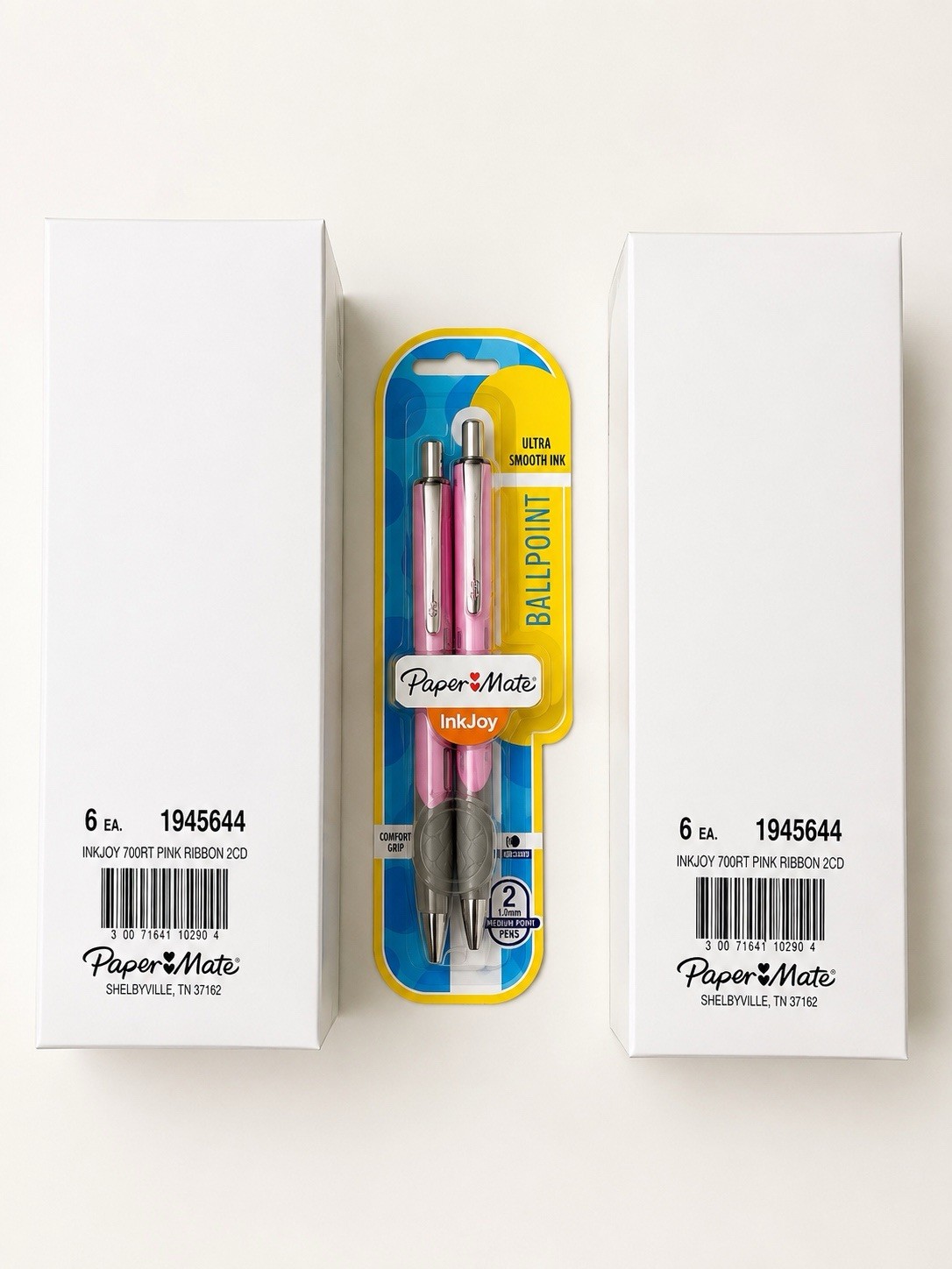 Paper Mate InkJoy Ballpoint Pens Medium Point Comfort Grip Pink 12 Packs