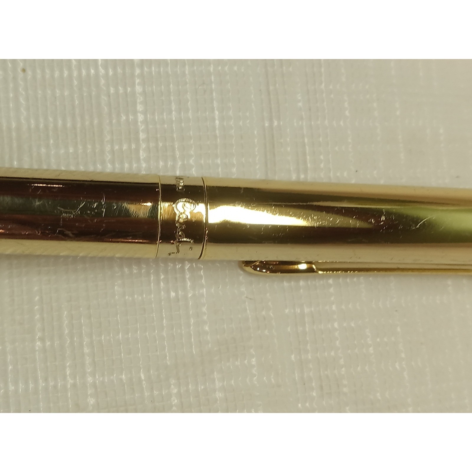 Pierre Cardin Gold Tone Ballpoint Pen Frosted Ergonomic Grip Luxury Stationery