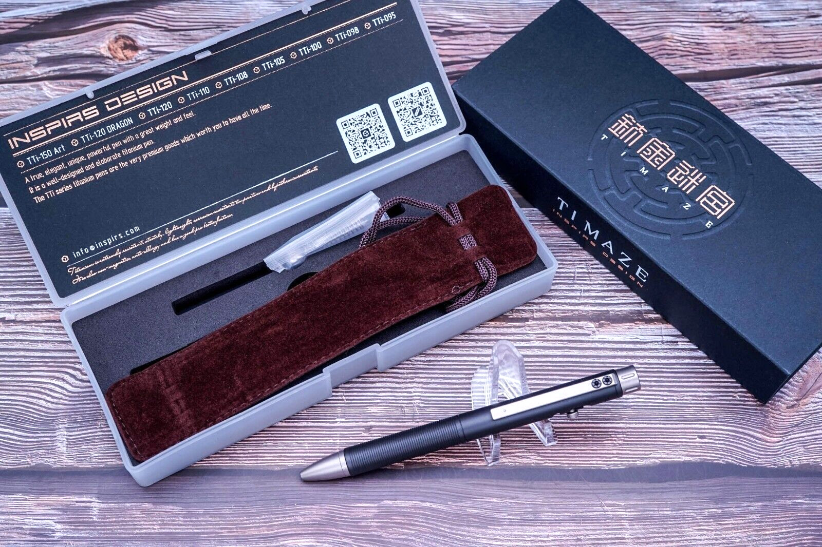 Ti Maze/Inspirs Design TTi-108 Titanium Bolt Action Pen W/Glass Breaker