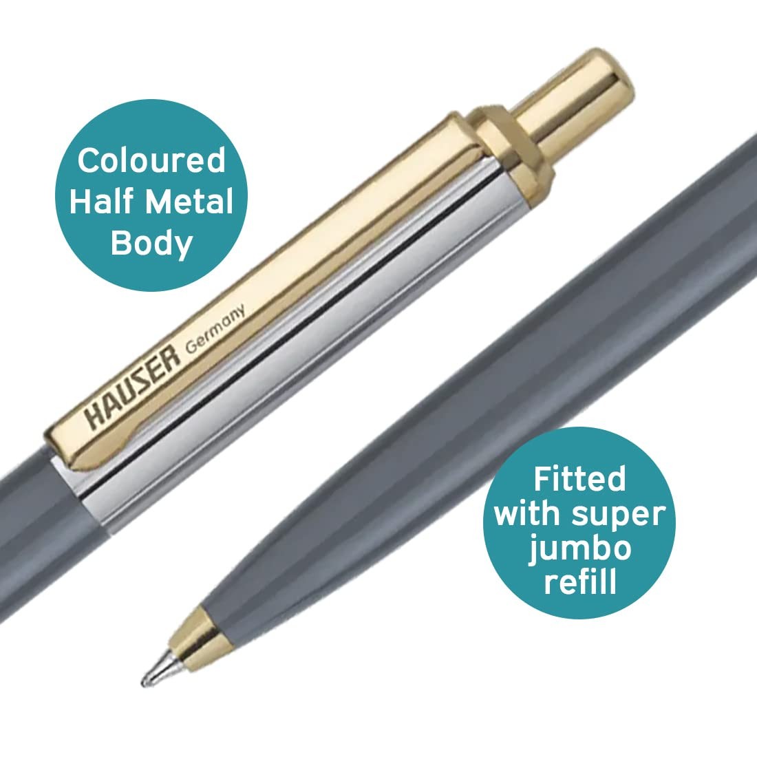 Hauser Germany Berlin Gold Designer Ball Pen For Smudge Free Writing With FS
