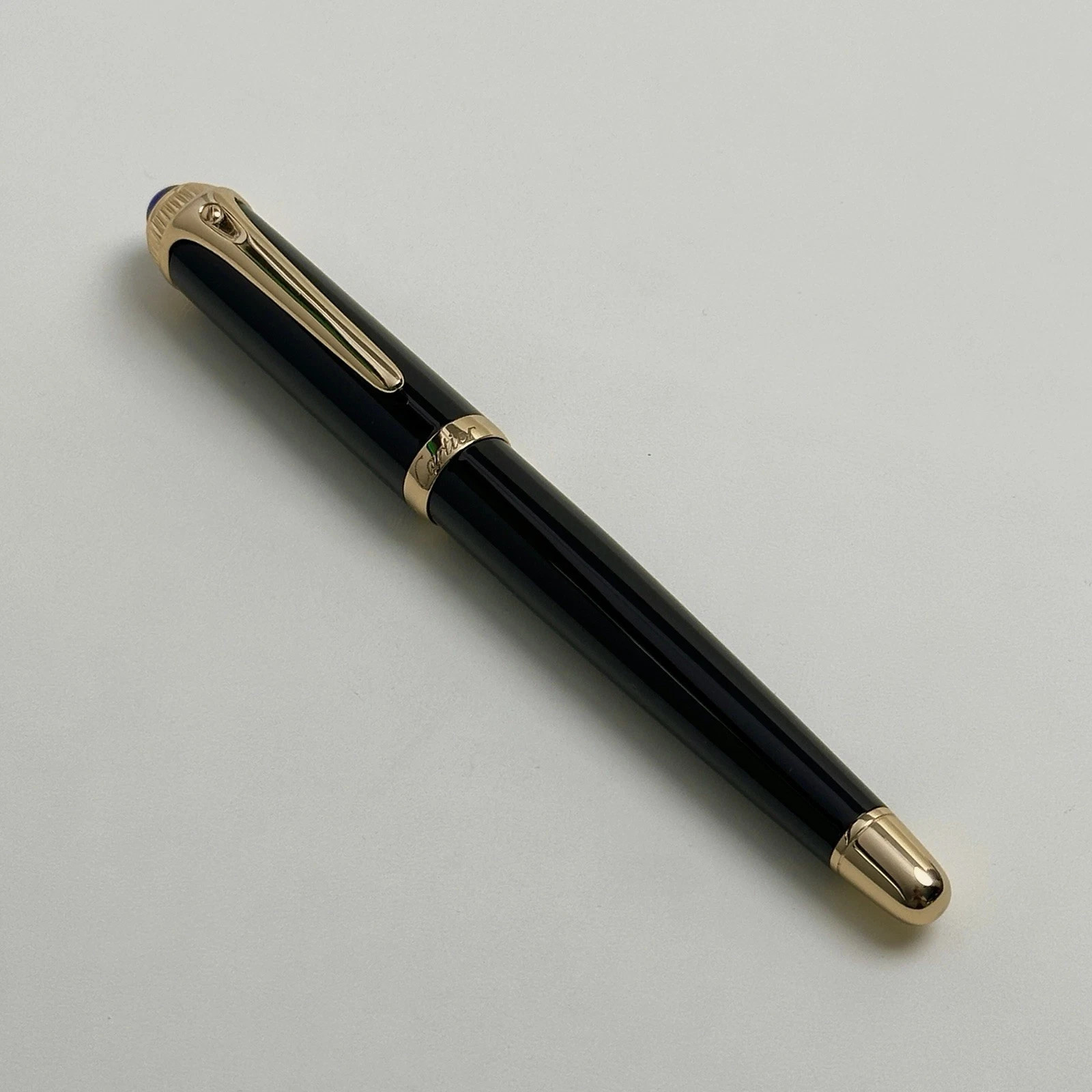 Cartier Black & Gold Rollerball Pen VIP Gift Luxury Writing Instrument