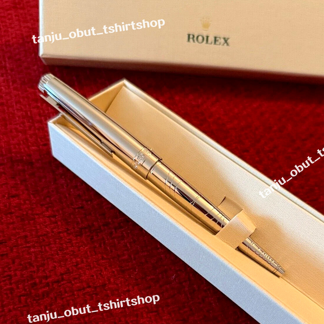 HOT Rolex Silver Scribe Platinum Wave Cut Ballpoint Pen, Refillable, AD VIP Gift
