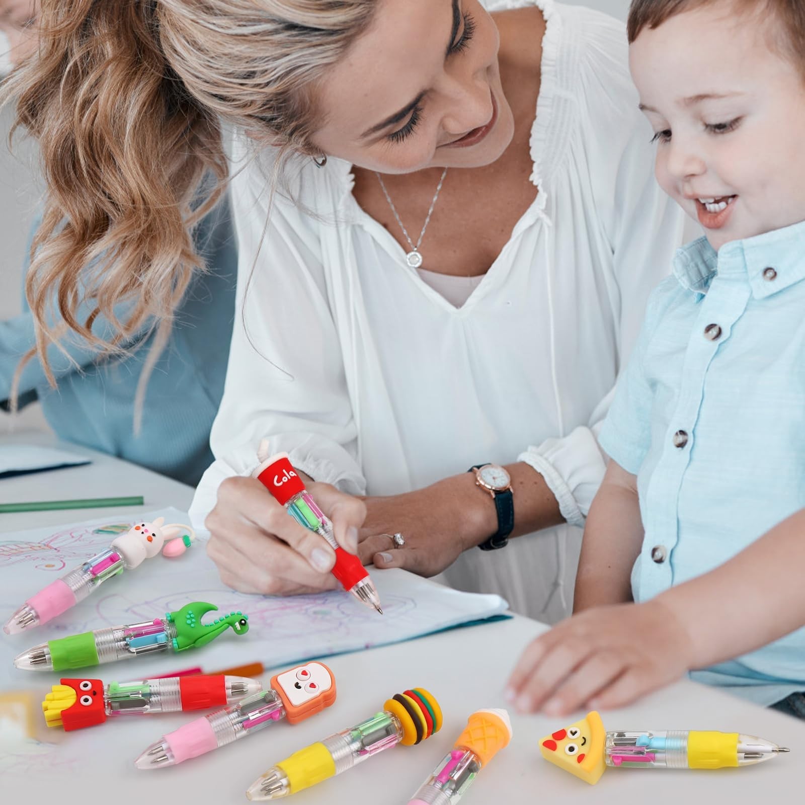 100Pcs Mini Multicolor 4-in-1 Cute Ballpoint Pens for Kids, Party Favors & Gifts