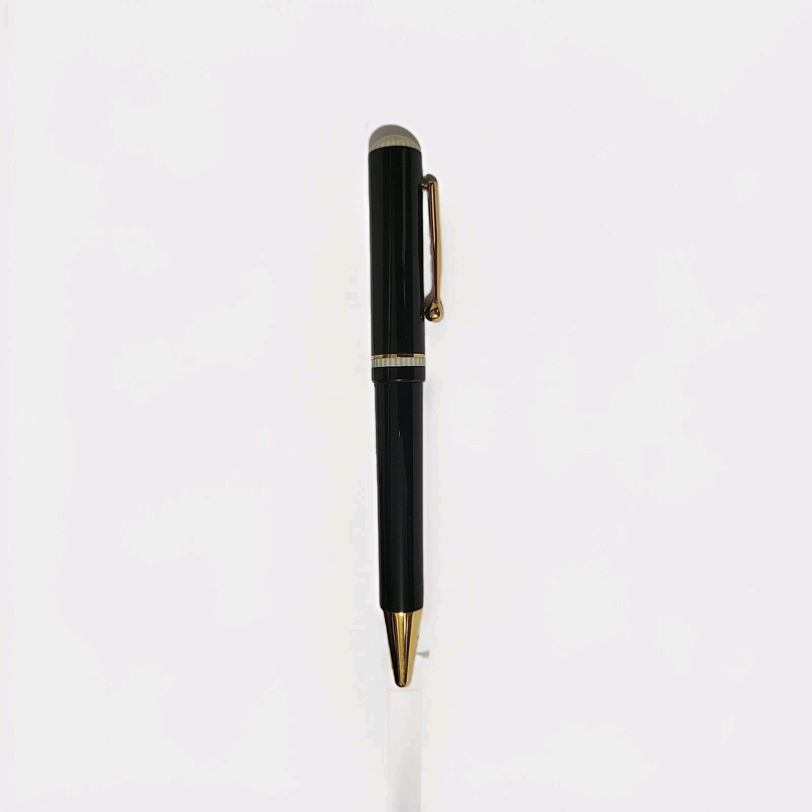 Delta Via Veneto Ballpoint Pen Black Gold & Ivary Gold Trim Italy w/ Box & Card