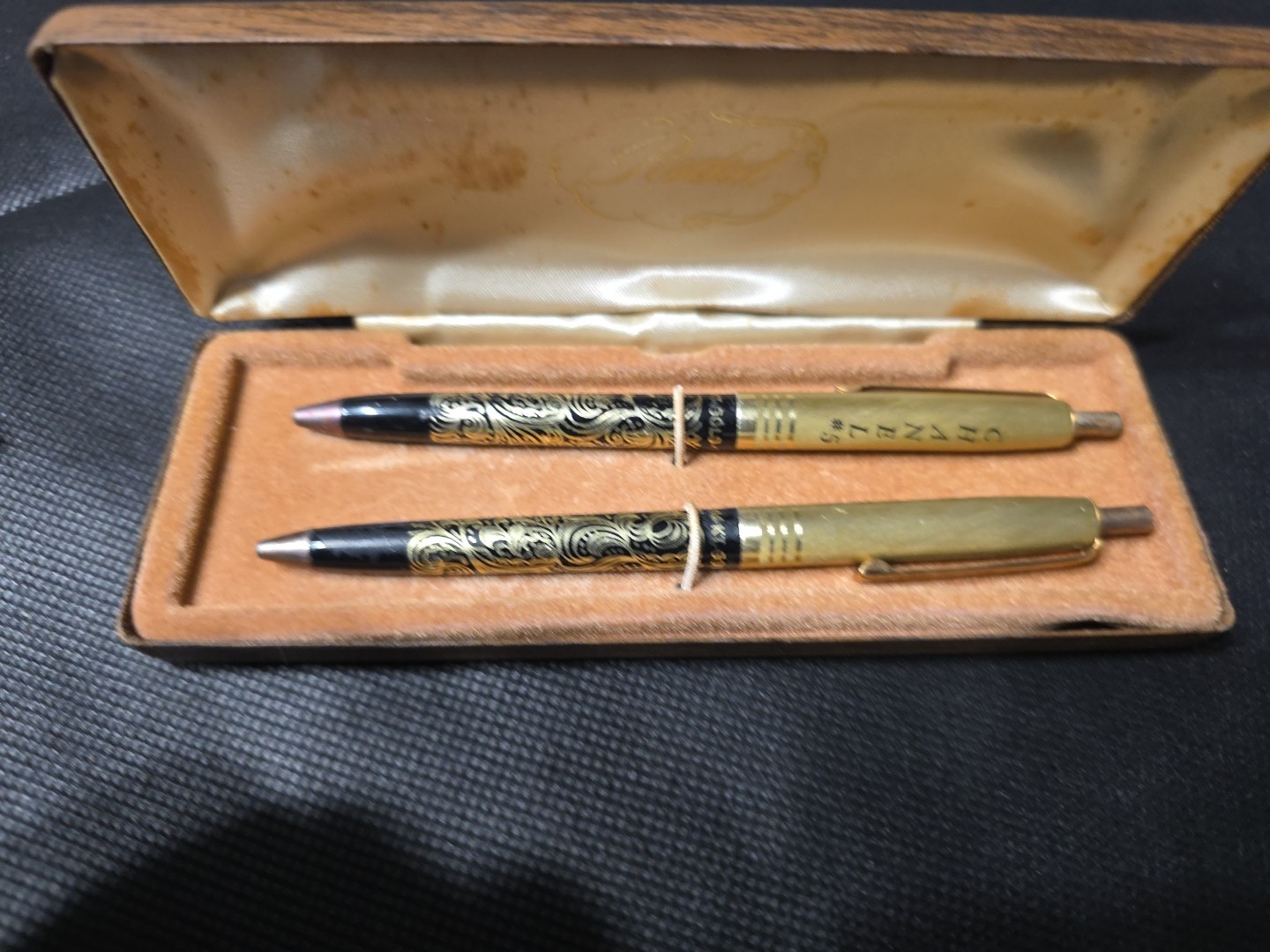 Vintage Chanel No.5 Arpege 14K Gold Filigree Perfumed Ballpoint Pen Set in Box