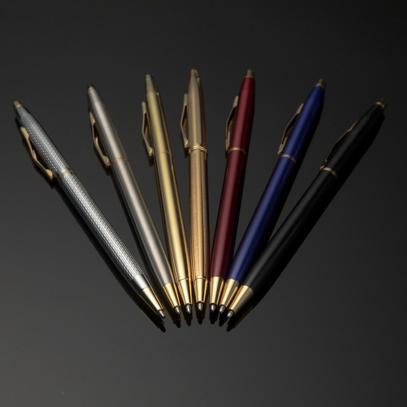 Luxury Full Metal Ballpoint Pen 1mm Black Ink Gel Pen Office Writing Stationery_