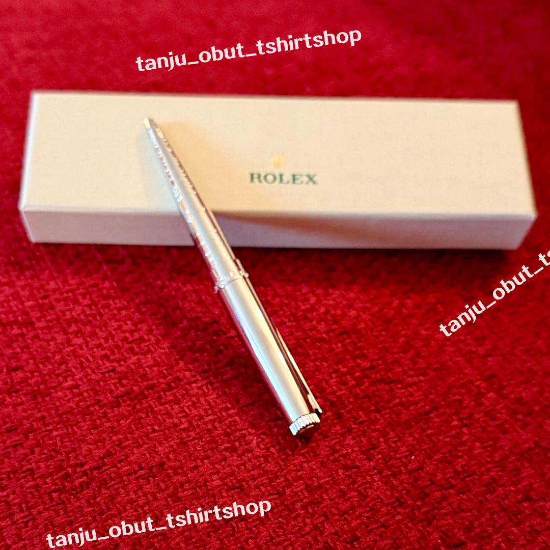 HOT Rolex Silver Scribe Platinum Wave Cut Ballpoint Pen, Refillable, AD VIP Gift