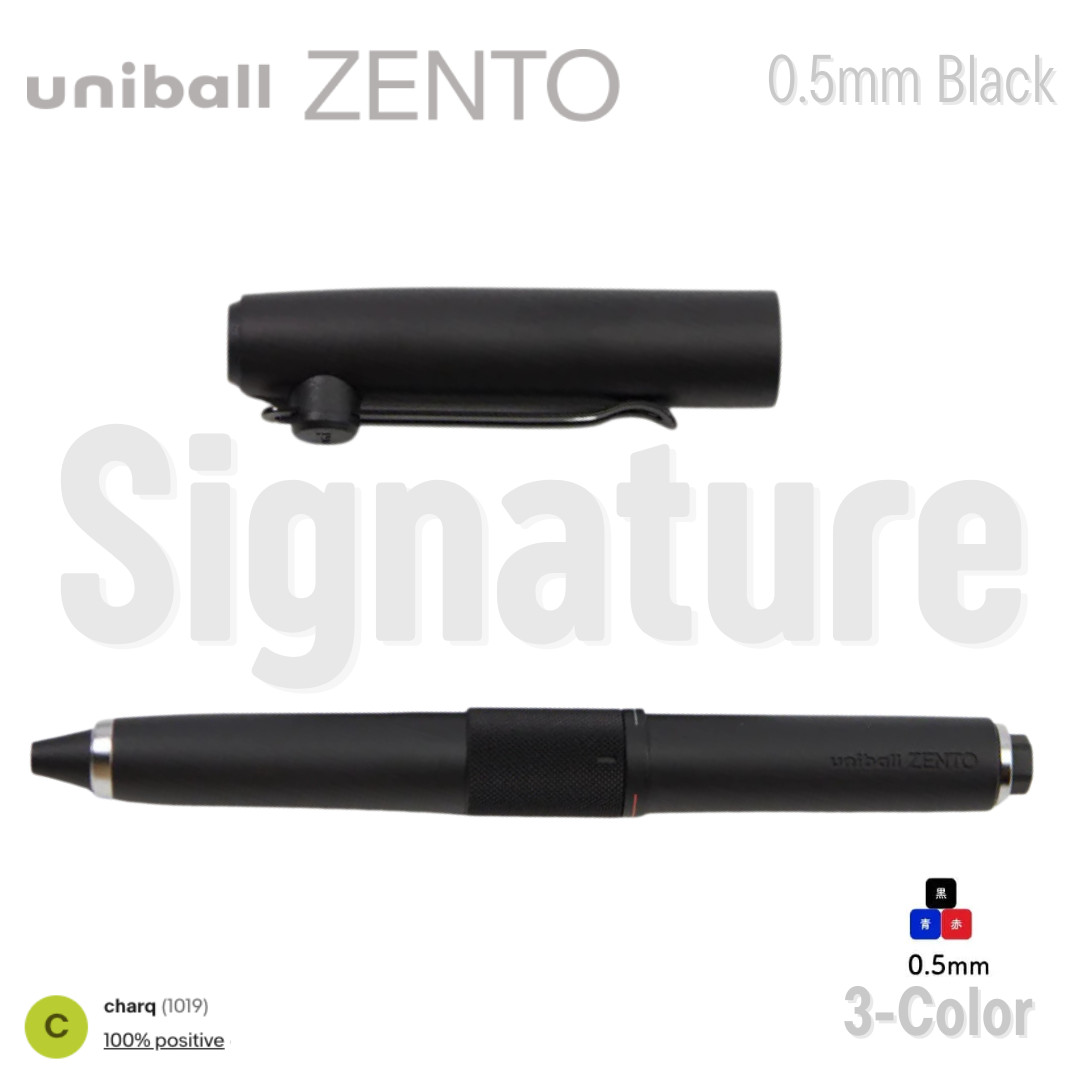 Uniball Zento Signature Three Color Pen 0.5mm Black Multi-pen -=NEW=-