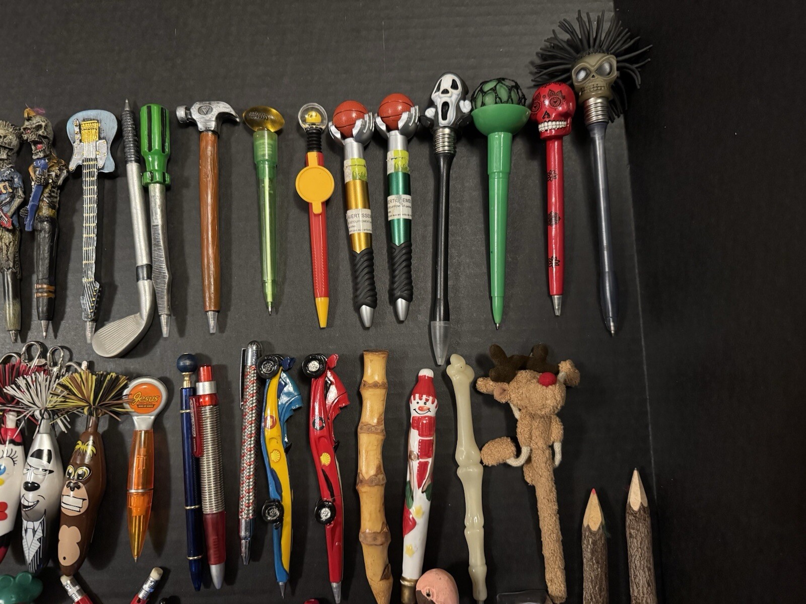 Unique Novelty Pens Lot Of 57 And 2 Wooden Pencils