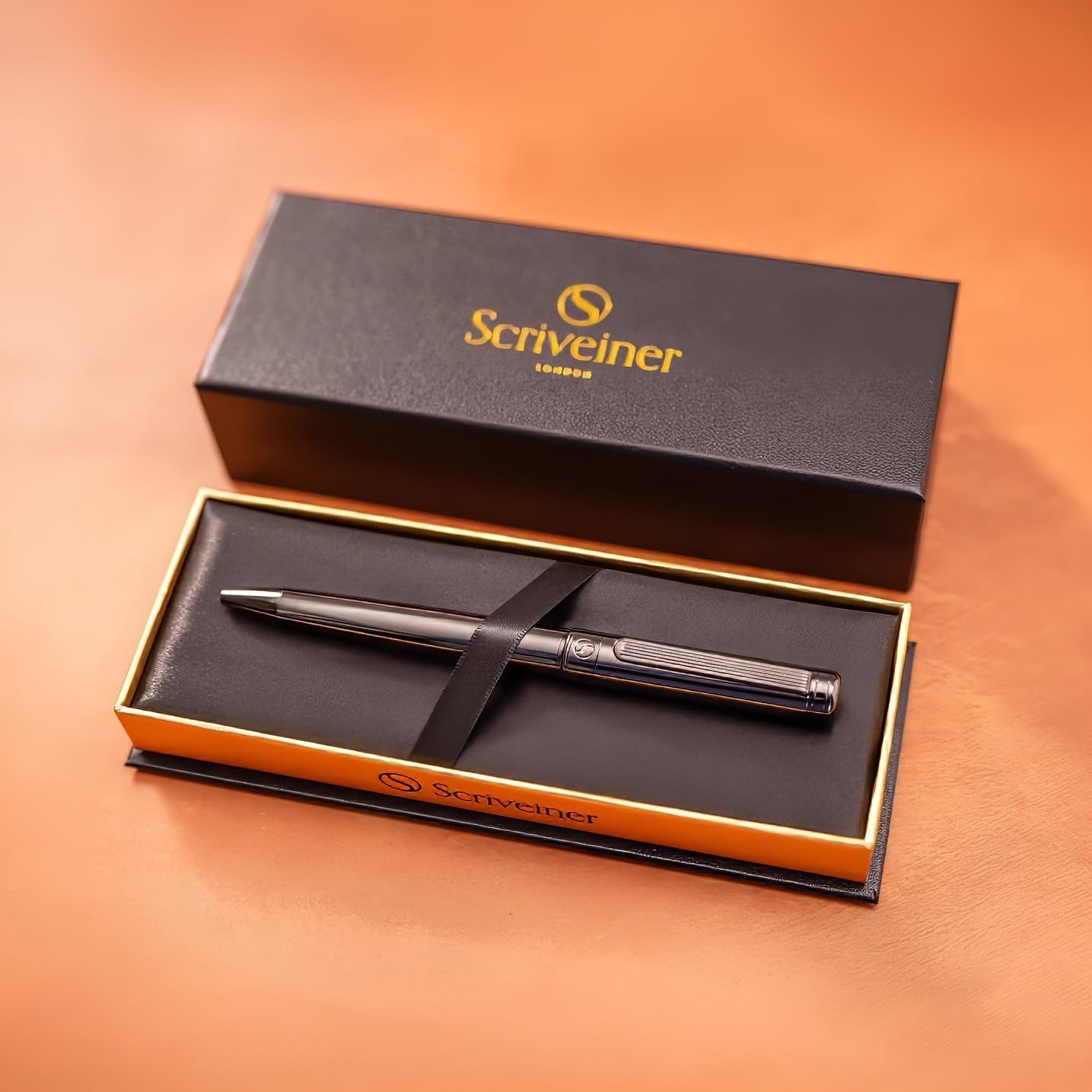 Fancy Designer Gun-Metal Ballpoint Pen with Gift Box