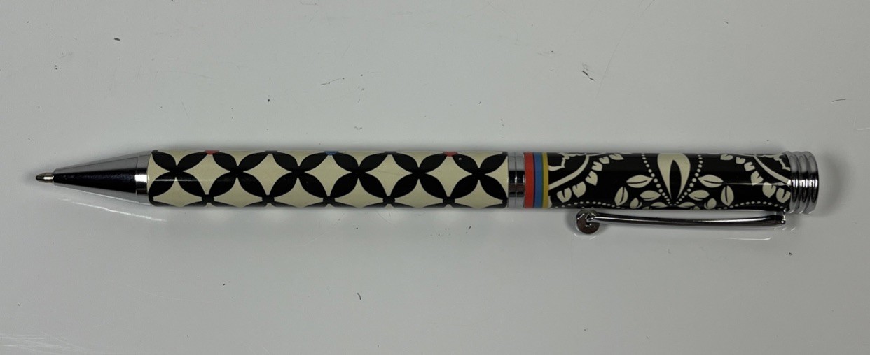 Vera Bradley Black & White Black Ink Ballpoint Pen