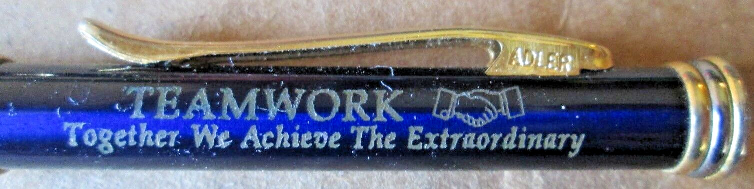ADLER TWIST ADVERTISING BALLPOINT PEN «TEAMWORK» «ROBERT C. BURNS ASSOC. PHILA.