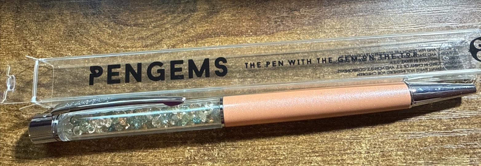 PenGems Pen with Gem – Orange with silver tip