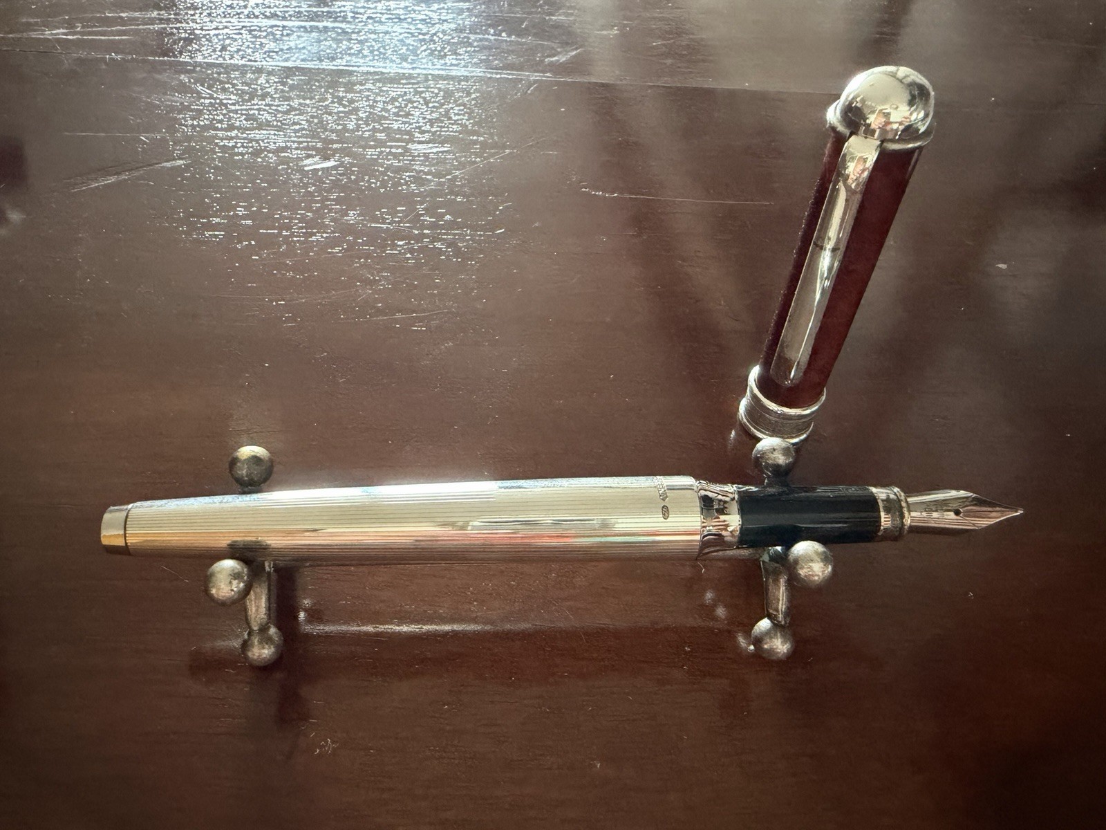 LALEX PEN CO. Solid Silver 925 Fountain Pen With Box Guarantee Vintage ’80