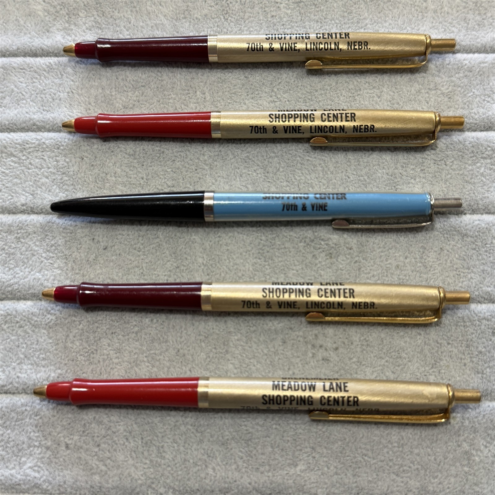 Lot of 5 Grenemeier Meadow Lane Shopping Center Lincoln Nebraska Ballpoint Pens