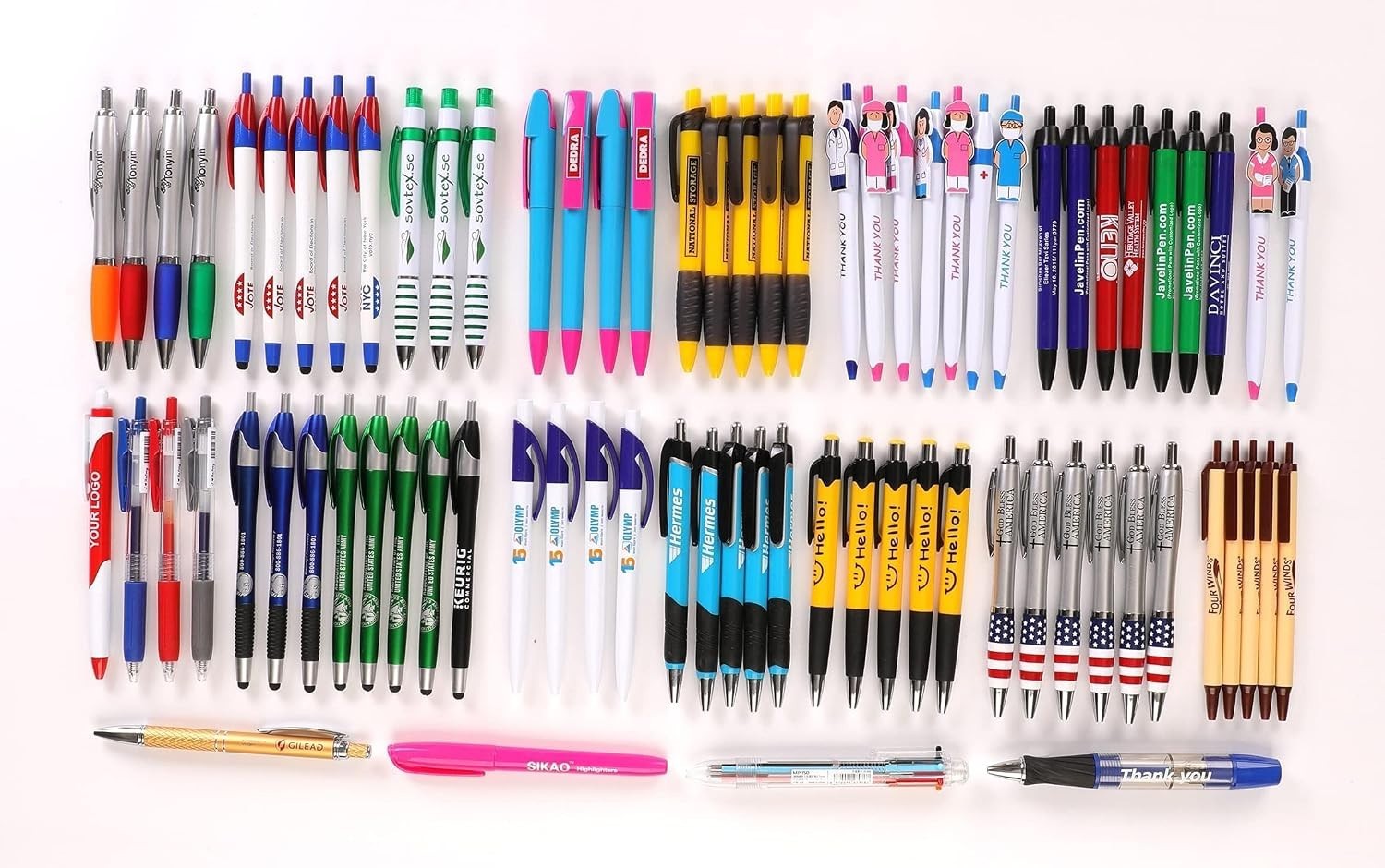 Wholesale Misprinted Pens 100 Pack Assortment