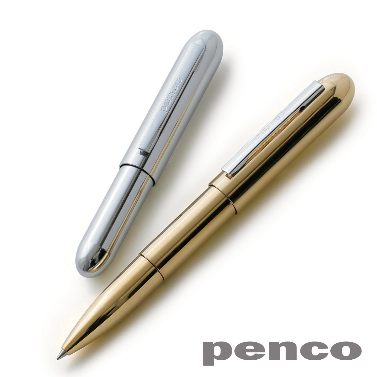 HIGHTIDE PENCO BULLET Ball Point Pen 0.7mm Solid Brass Body Japan Made