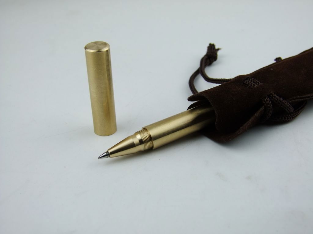 Handmade Solid Brass Ball Point Pen Office Ballpoint Pen With Clip Gifts New