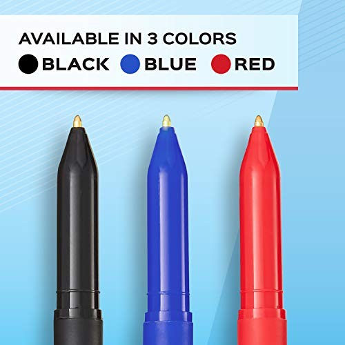 Paper Mate Ballpoint Stick Pens, Medium Point 1.0mm, Black Ink, 12 Pack