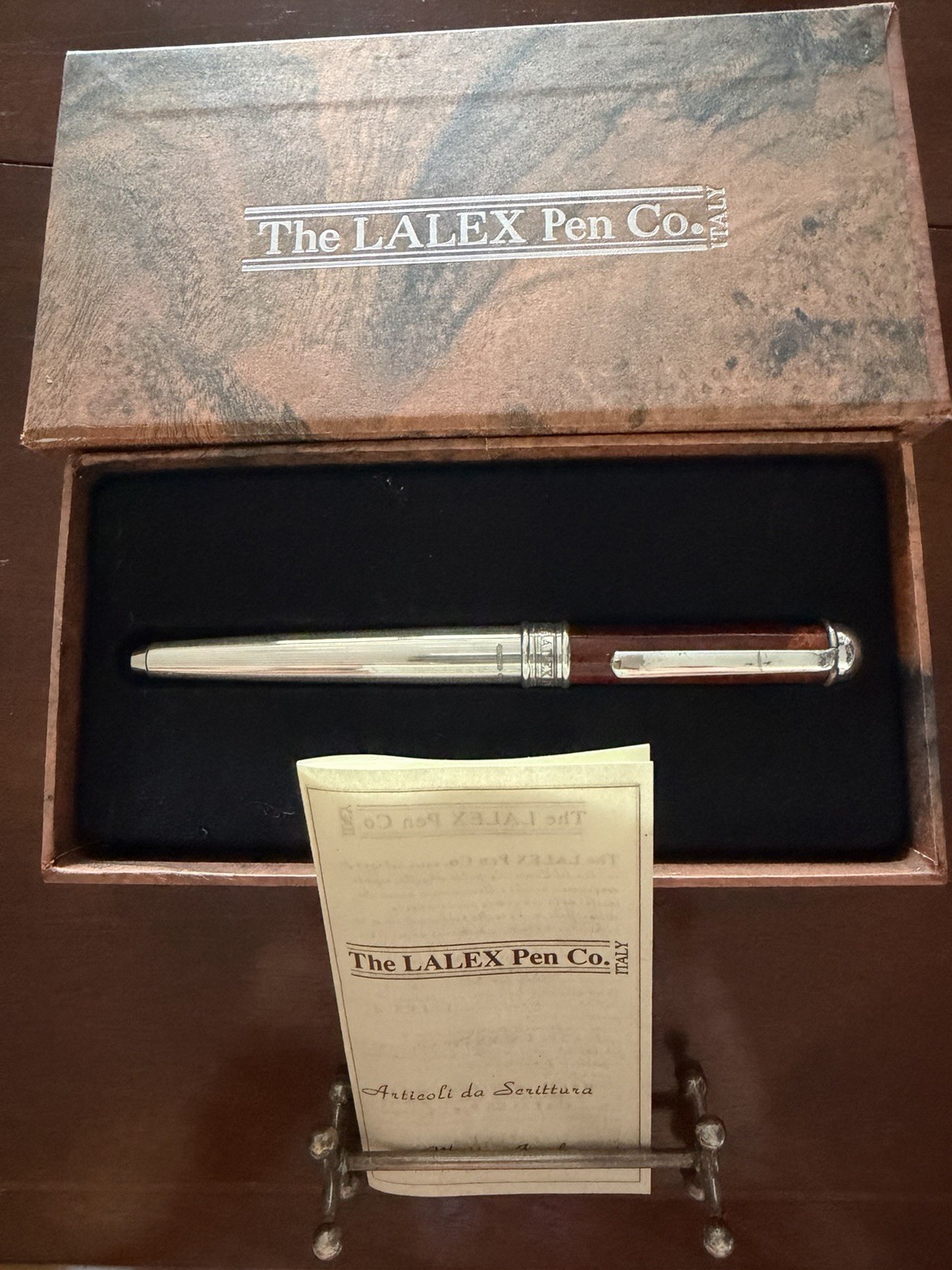LALEX PEN CO. Solid Silver 925 Fountain Pen With Box Guarantee Vintage ’80