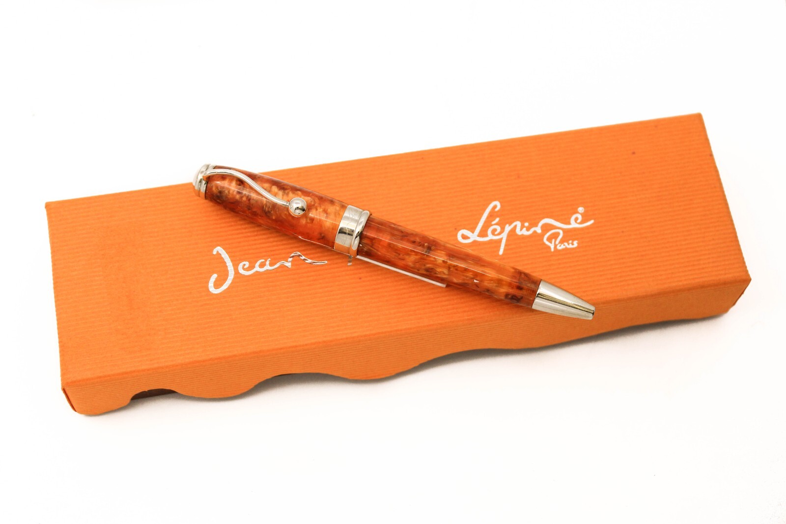 Jean Pierre Lepine Indigo Murano Orange Mini Ballpoint Pen – Floor Model