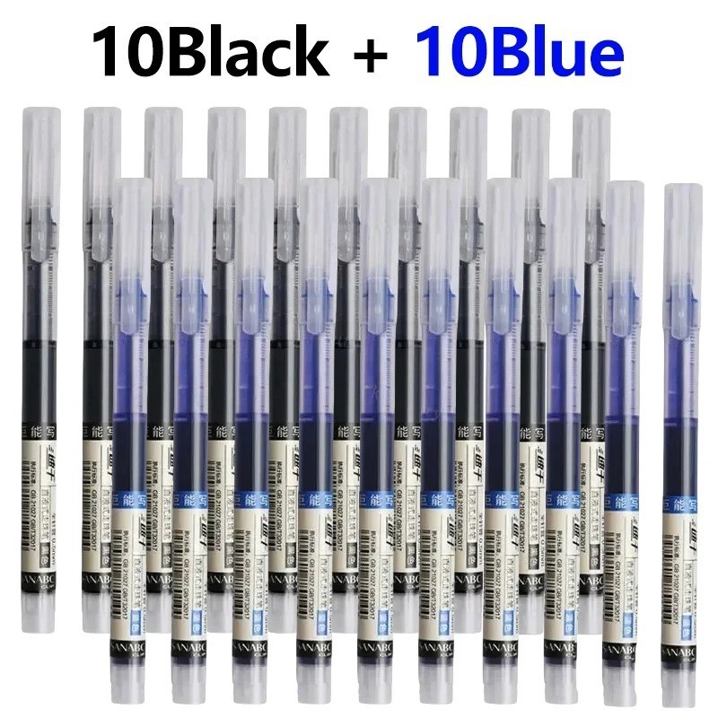 20pcs Gel Ink Pens 0.5mm Black Blue Red Needle Tip School Office