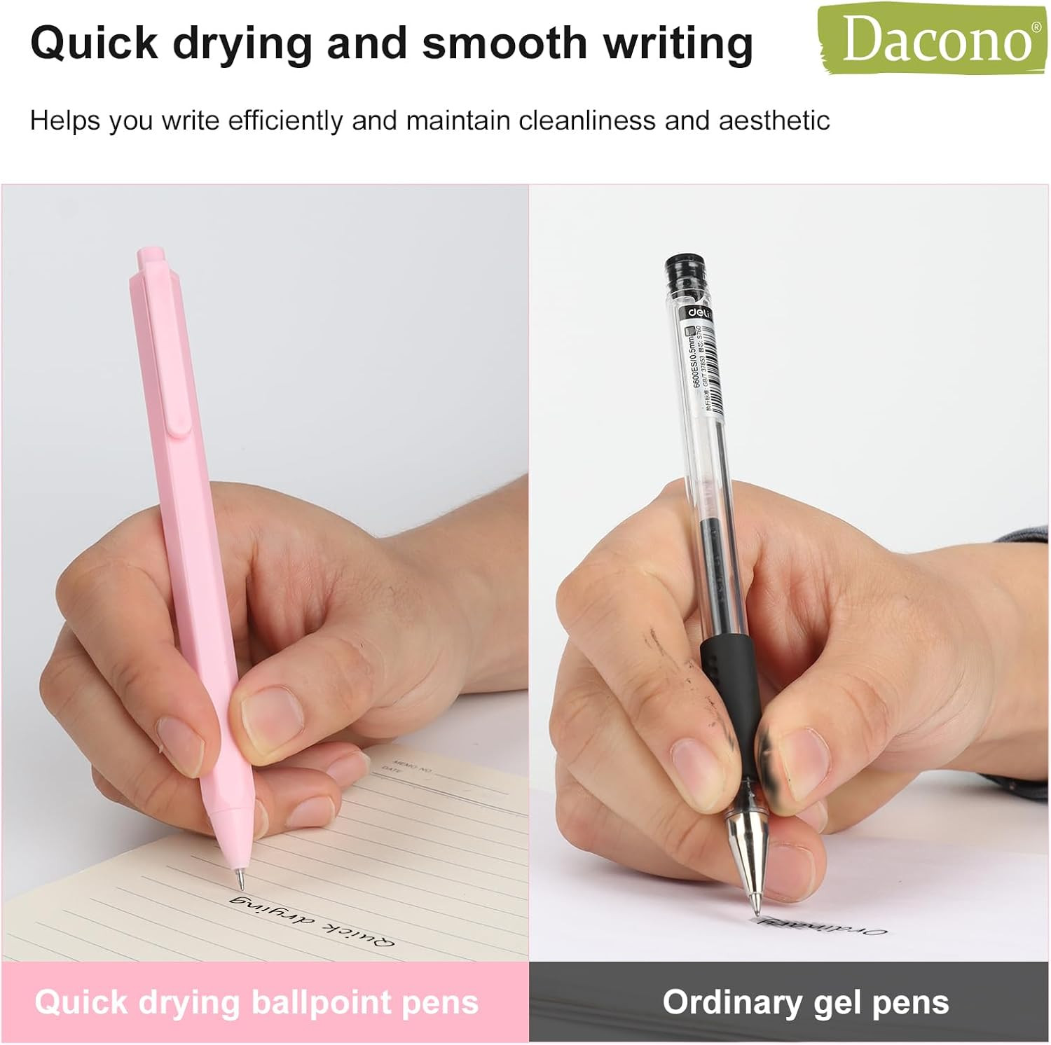 Aesthetic Ballpoint Pens – Macaron Pink Pastel Roller Ball Pens, 0.5Mm Retractab