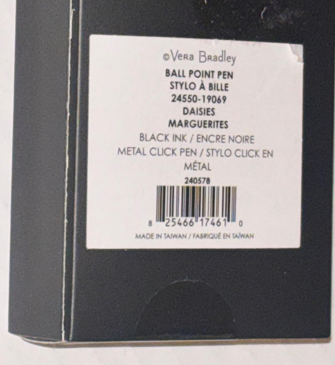 Vera Bradley Ball Point Pen, Black Ink, New In Box (You Choose)